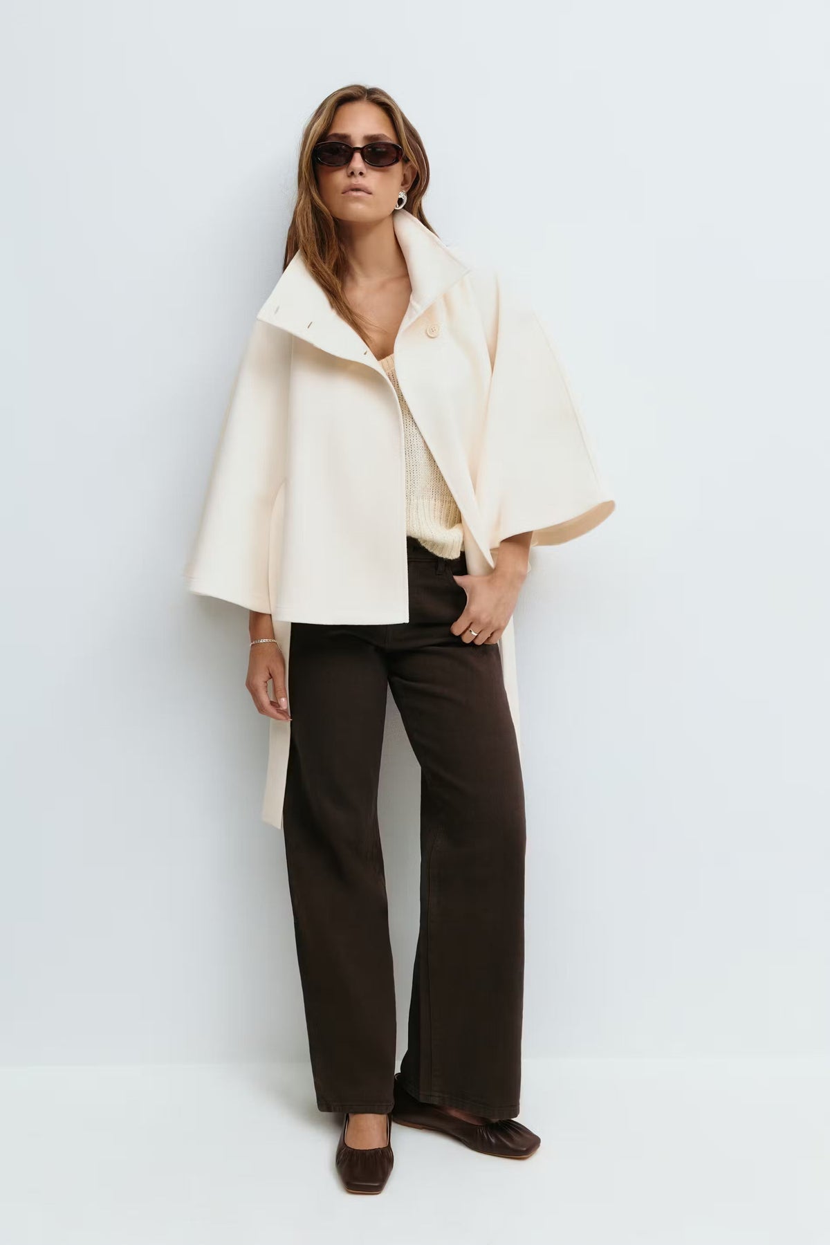VESTE CAPE AVEC CEINTURE