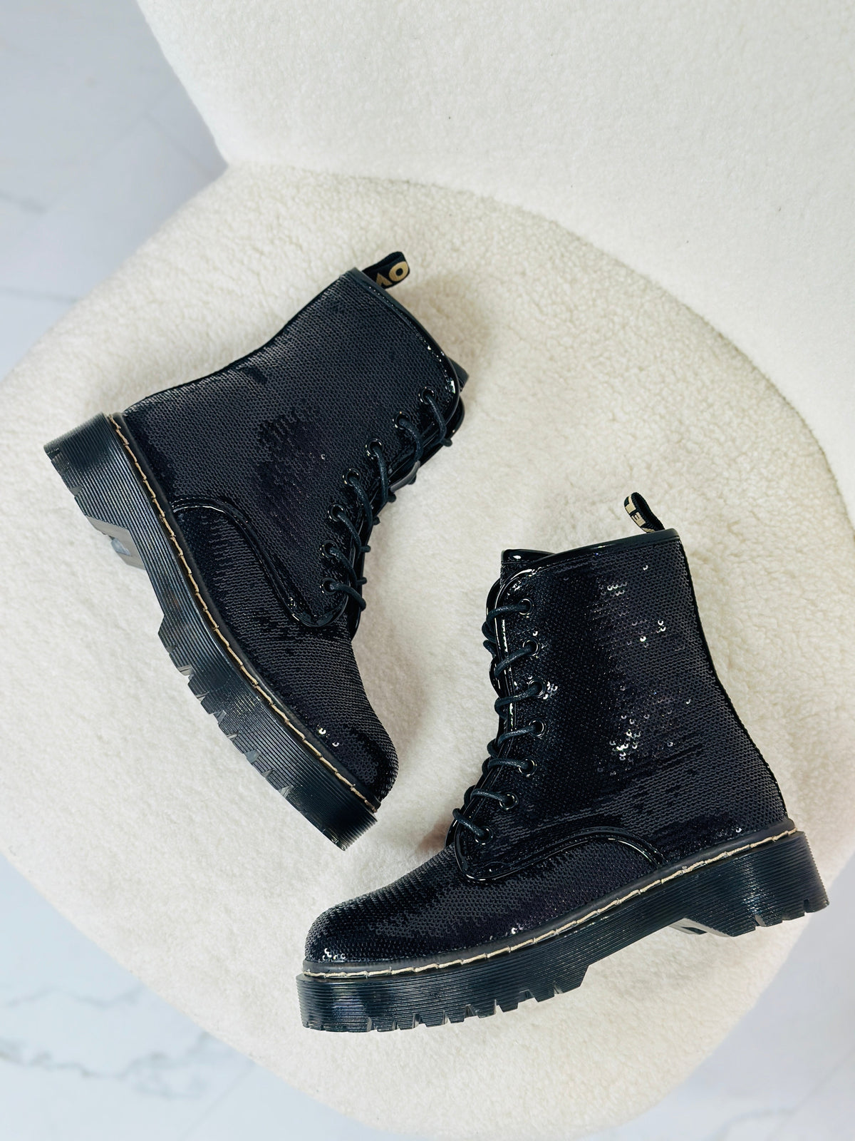 Nikky | Bottines Noires à Sequins