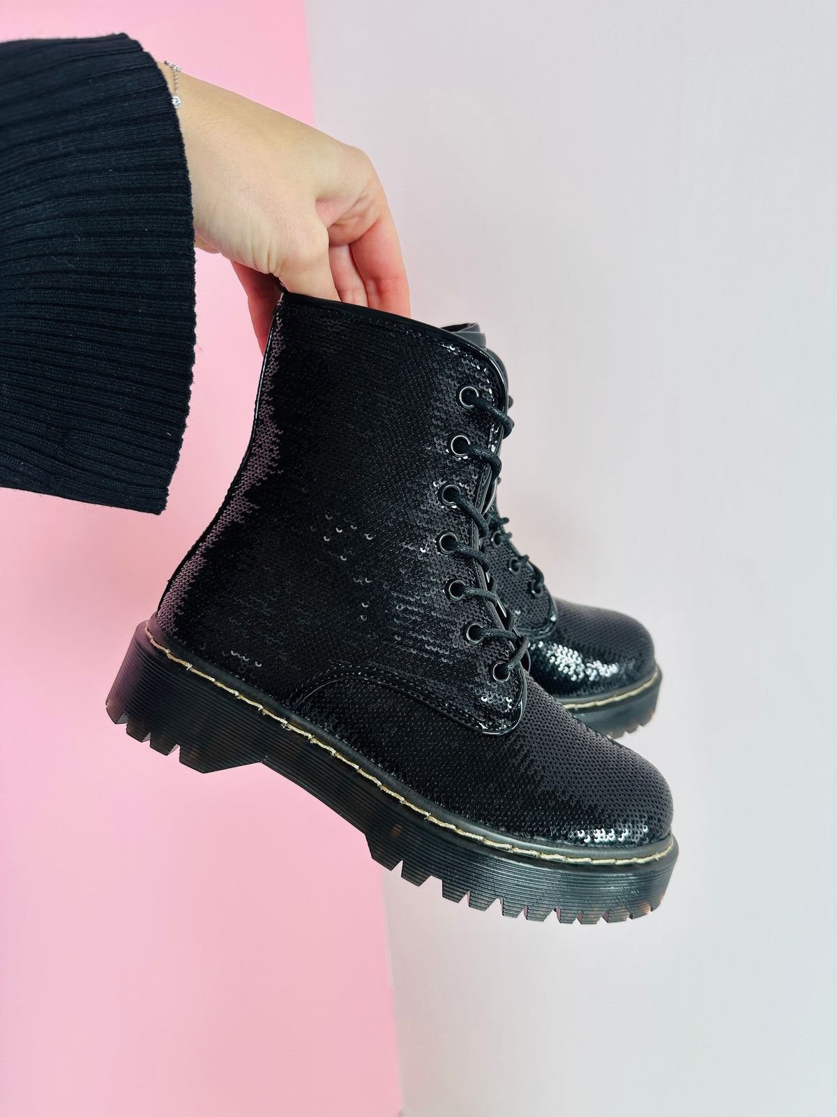 Nikky | Bottines Noires à Sequins