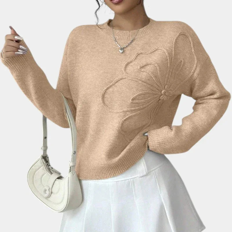 Alma | Pull à Fleurs Tricoté
