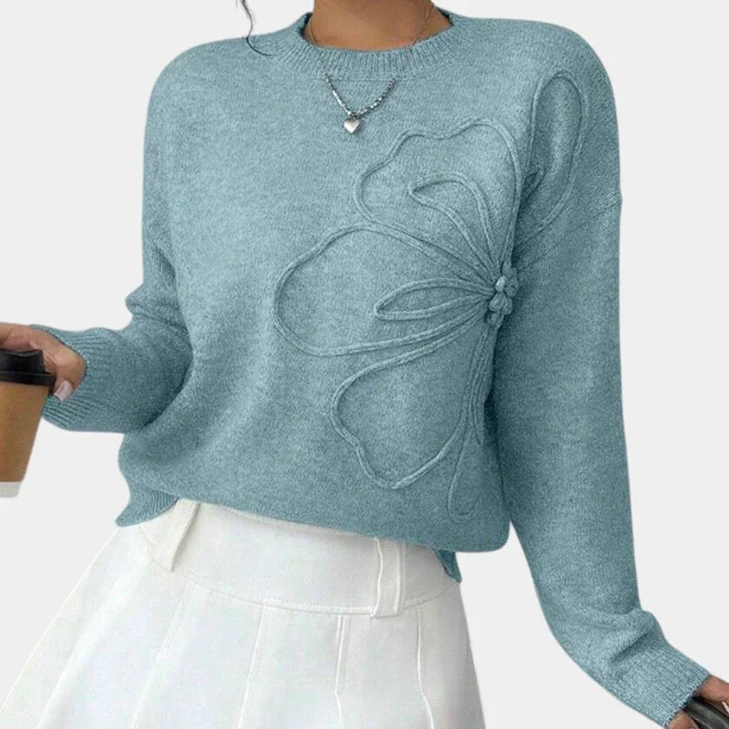Alma | Pull à Fleurs Tricoté