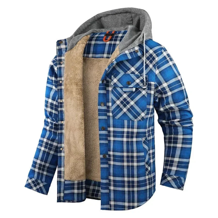 Fabrizio | Veste Légère à Carreaux à Capuche