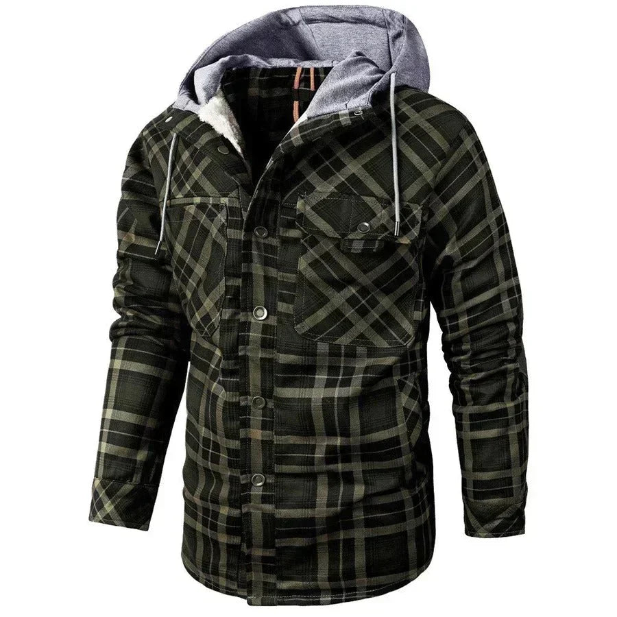 Fabrizio | Veste Légère à Carreaux à Capuche