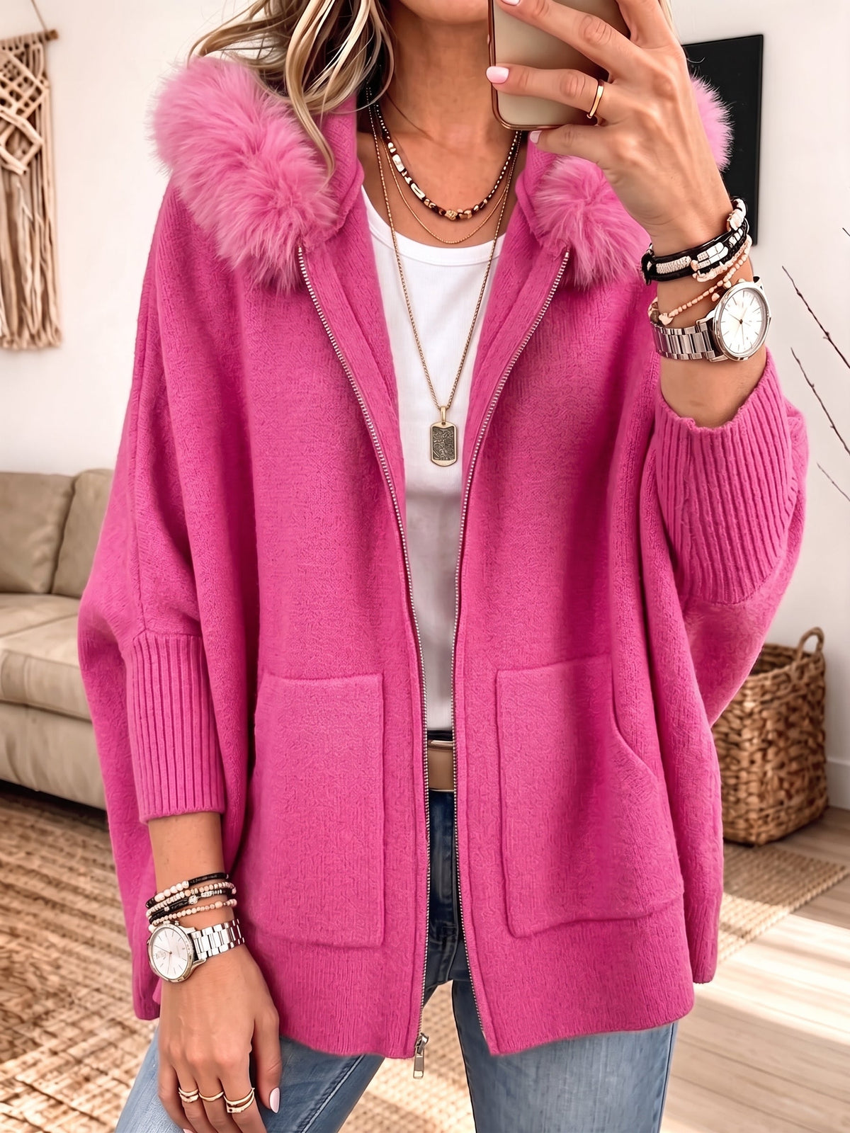 Élise | Veste à Capuche en Maille