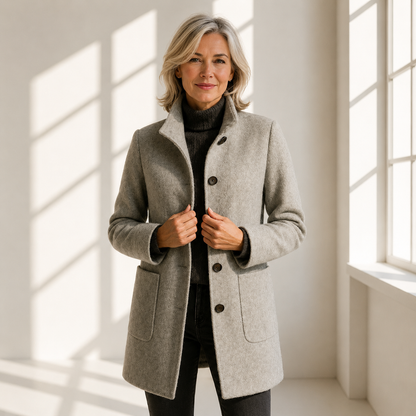 Éléonore | Manteau en laine à coupe midi