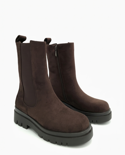 Chelsea Boots Marron Effet Daim