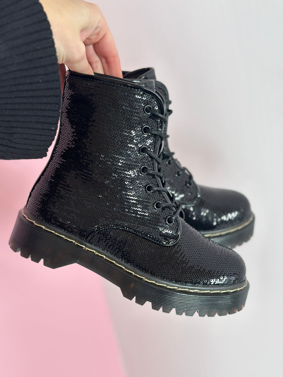 Nikky | Bottines Noires à Sequins