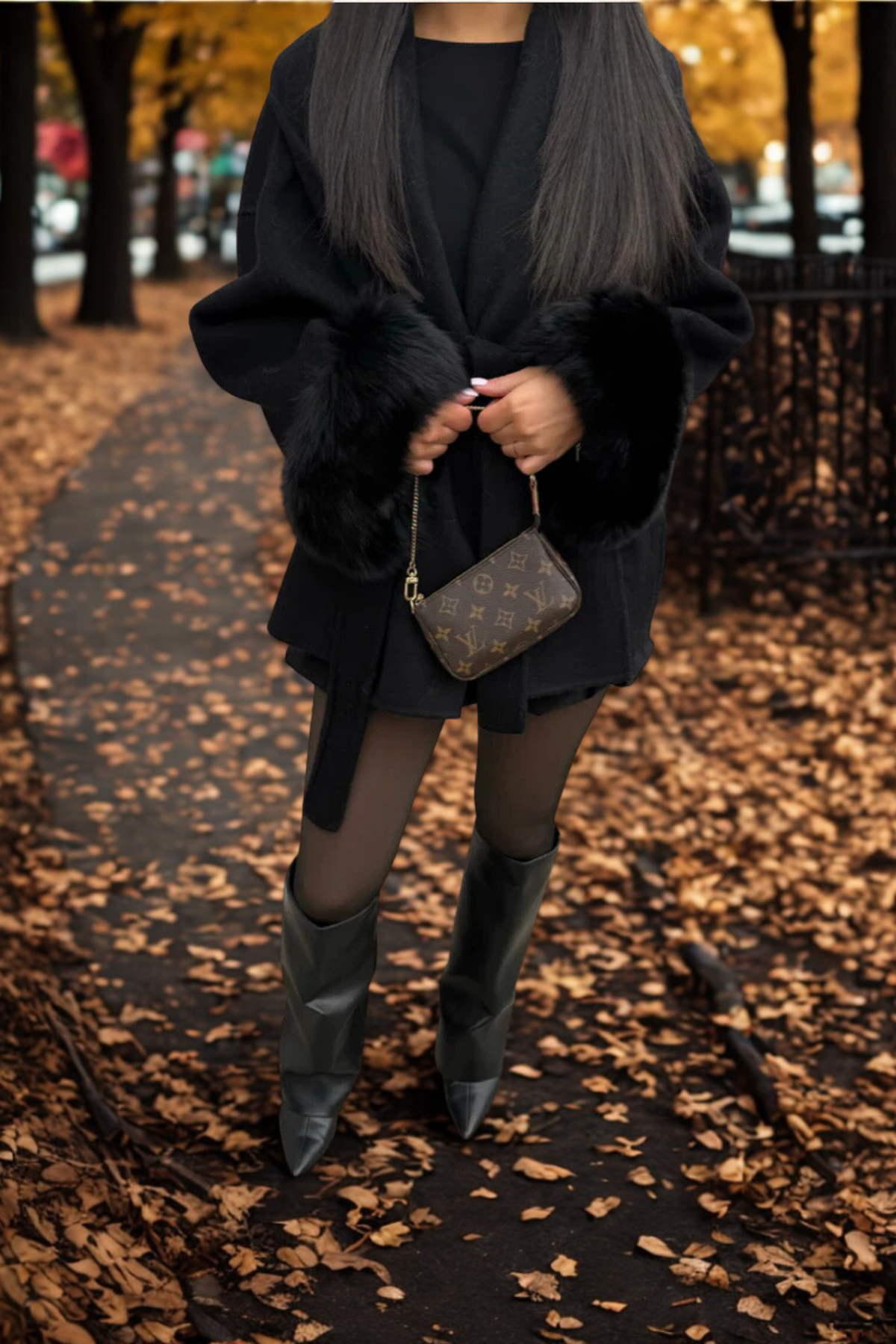 MANTEAU EN FOURRURE SYNTHÉTIQUE
