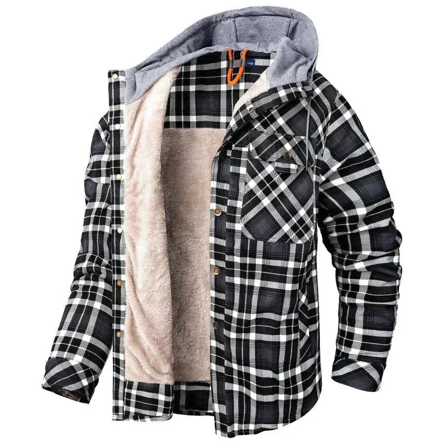Fabrizio | Veste Légère à Carreaux à Capuche