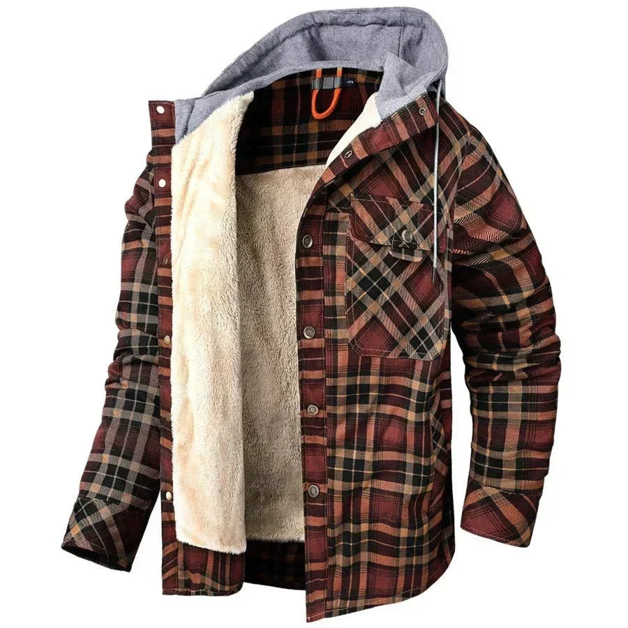 Fabrizio | Veste Légère à Carreaux à Capuche